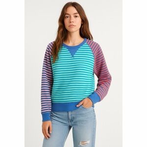 Lands’ End Serious Sweats Mixed Stripe Oversized Sweatshirt